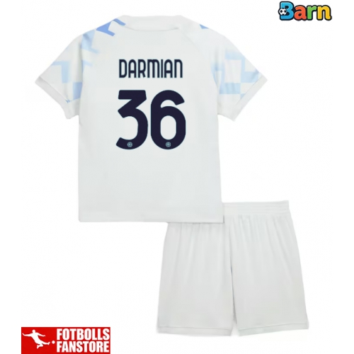 Inter Milan Matteo Darmian #36 Bortatröja Barn 2025-26 Kortärmad (+ Korta byxor)