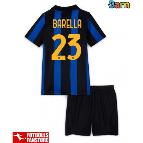 Inter Milan Nicolo Barella #23 Hemmatröja Barn 2026-27 Kortärmad (+ Korta byxor)
