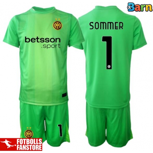 Inter Milan Yann Sommer #1 Målvakt Tredje Tröja Barn 2025-26 Kortärmad (+ Korta byxor)