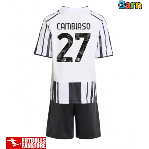 Juventus Andrea Cambiaso #27 Hemmatröja Barn 2025-26 Kortärmad (+ Korta byxor)