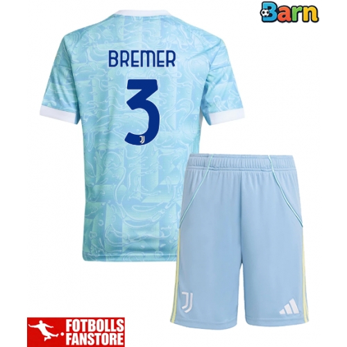 Juventus Gleison Bremer #3 Bortatröja Barn 2025-26 Kortärmad (+ Korta byxor)