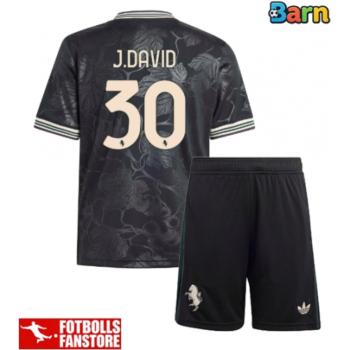 Juventus Jonathan David #30 Tredje Tröja Barn 2025-26 Kortärmad (+ Korta byxor)