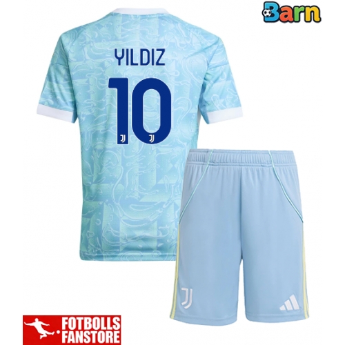 Juventus Kenan Yildiz #10 Bortatröja Barn 2025-26 Kortärmad (+ Korta byxor)