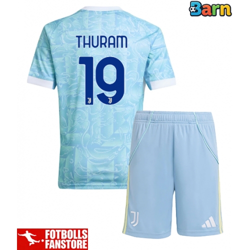 Juventus Khephren Thuram #19 Bortatröja Barn 2025-26 Kortärmad (+ Korta byxor)