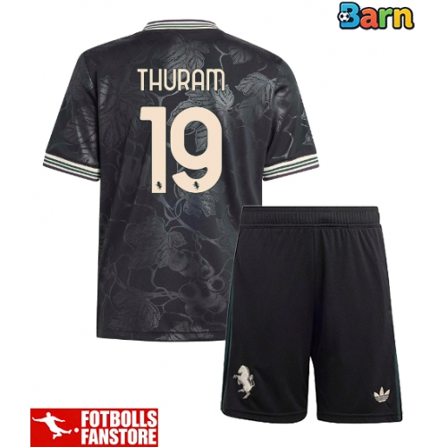 Juventus Khephren Thuram #19 Tredje Tröja Barn 2025-26 Kortärmad (+ Korta byxor)