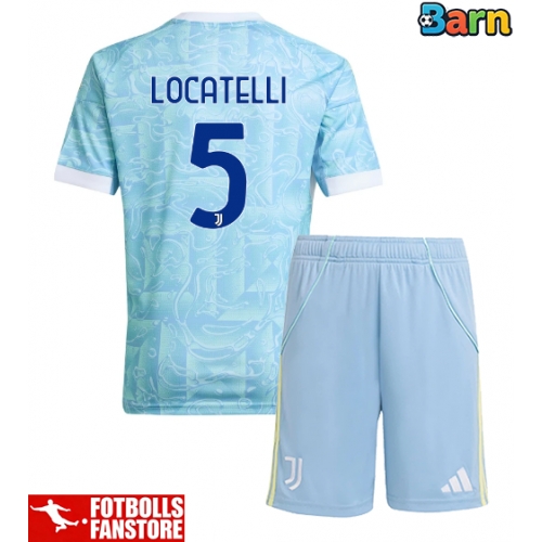 Juventus Manuel Locatelli #5 Bortatröja Barn 2025-26 Kortärmad (+ Korta byxor)