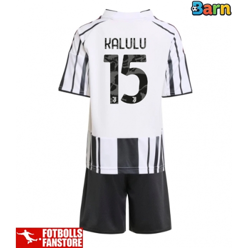 Juventus Pierre Kalulu #15 Hemmatröja Barn 2025-26 Kortärmad (+ Korta byxor)