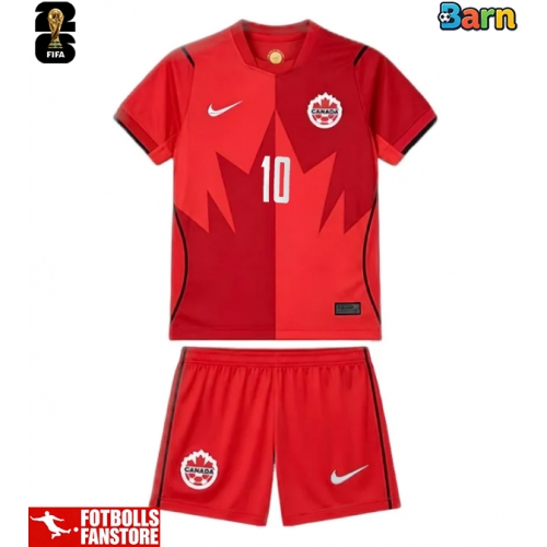Kanada Jonathan David #10 Hemmatröja Barn VM 2026 Kortärmad (+ Korta byxor)