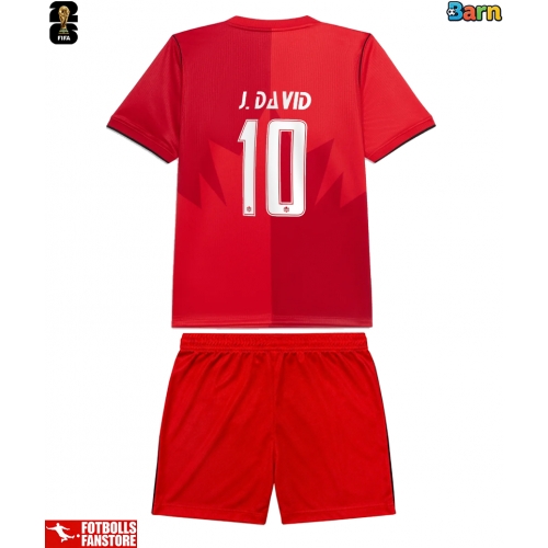 Kanada Jonathan David #10 Hemmatröja Barn VM 2026 Kortärmad (+ Korta byxor)