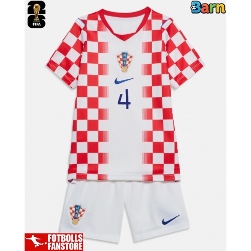 Kroatien Josko Gvardiol #4 Hemmatröja Barn VM 2026 Kortärmad (+ Korta byxor)