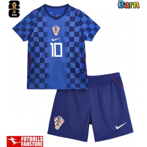 Kroatien Luka Modric #10 Bortatröja Barn VM 2026 Kortärmad (+ Korta byxor)