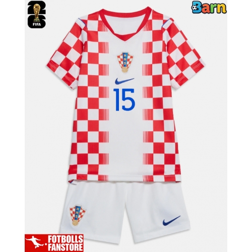 Kroatien Mario Pasalic #15 Hemmatröja Barn VM 2026 Kortärmad (+ Korta byxor)
