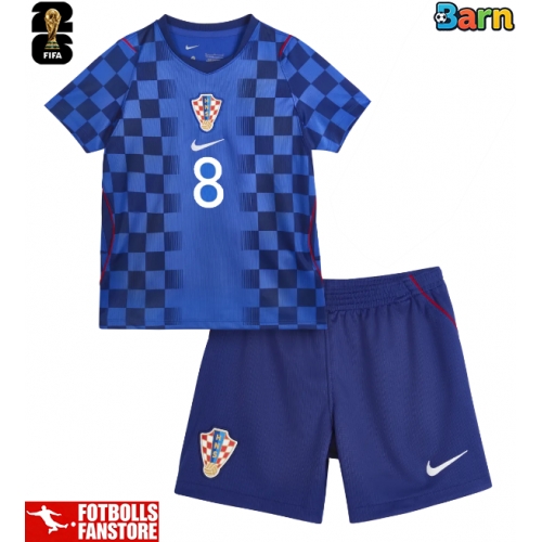 Kroatien Mateo Kovacic #8 Bortatröja Barn VM 2026 Kortärmad (+ Korta byxor)