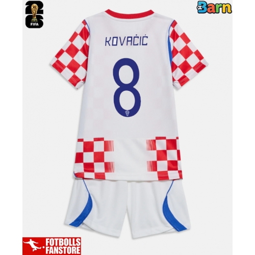 Kroatien Mateo Kovacic #8 Hemmatröja Barn VM 2026 Kortärmad (+ Korta byxor)