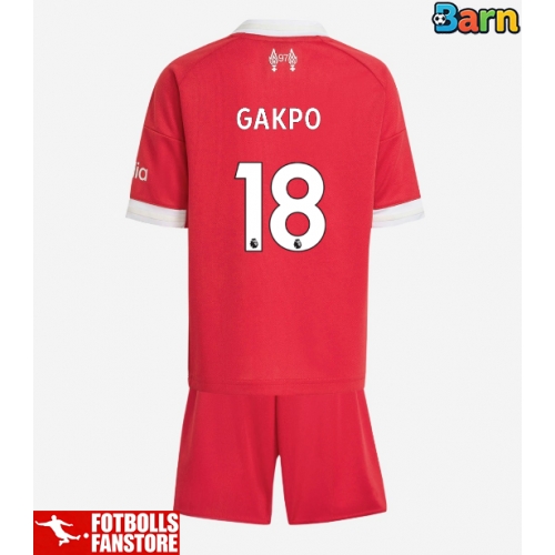 Liverpool Cody Gakpo #18 Hemmatröja Barn 2025-26 Kortärmad (+ Korta byxor)