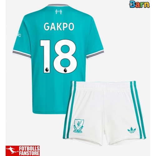 Liverpool Cody Gakpo #18 Tredje Tröja Barn 2025-26 Kortärmad (+ Korta byxor)