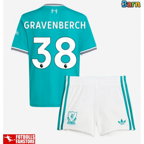 Liverpool Ryan Gravenberch #38 Tredje Tröja Barn 2025-26 Kortärmad (+ Korta byxor)