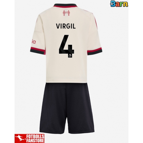 Liverpool Virgil van Dijk #4 Bortatröja Barn 2025-26 Kortärmad (+ Korta byxor)