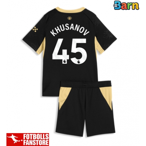 Manchester City Abdukodir Khusanov #45 Bortatröja Barn 2026-27 Kortärmad (+ Korta byxor)