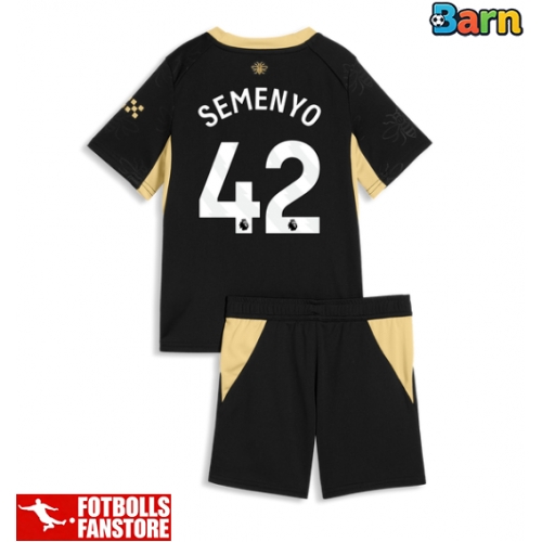Manchester City Antoine Semenyo #42 Bortatröja Barn 2026-27 Kortärmad (+ Korta byxor)