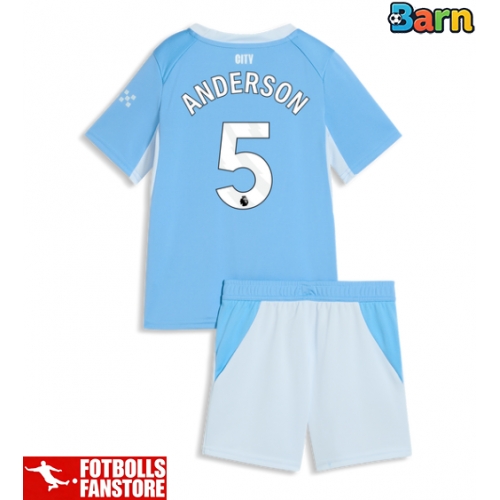Manchester City Elliot Anderson #5 Hemmatröja Barn 2026-27 Kortärmad (+ Korta byxor)