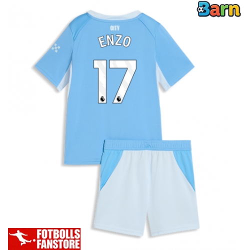 Manchester City Enzo Fernandez #17 Hemmatröja Barn 2026-27 Kortärmad (+ Korta byxor)