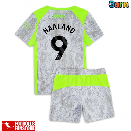 Manchester City Erling Haaland #9 Tredje Tröja Barn 2025-26 Kortärmad (+ Korta byxor)