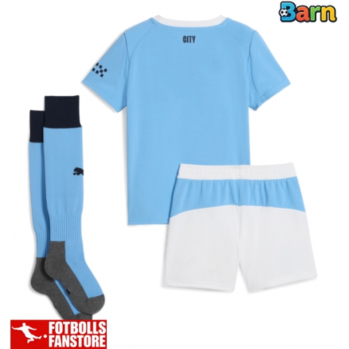 Manchester City Hemmatröja Barn 2025-26 Kortärmad (+ Korta byxor)