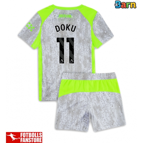 Manchester City Jeremy Doku #11 Tredje Tröja Barn 2025-26 Kortärmad (+ Korta byxor)