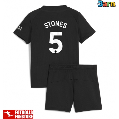 Manchester City John Stones #5 Bortatröja Barn 2025-26 Kortärmad (+ Korta byxor)
