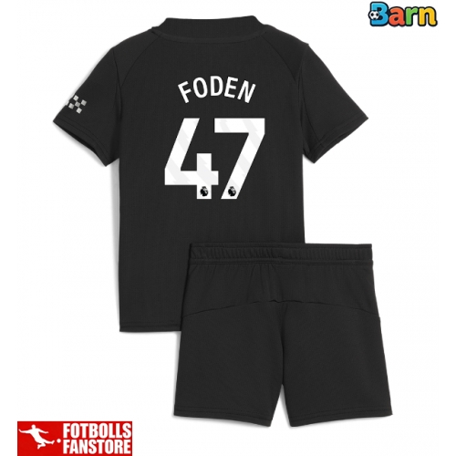 Manchester City Phil Foden #47 Bortatröja Barn 2025-26 Kortärmad (+ Korta byxor)