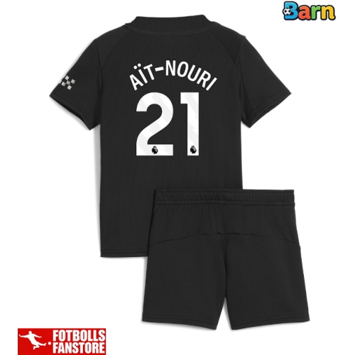 Manchester City Rayan Ait-Nouri #21 Bortatröja Barn 2025-26 Kortärmad (+ Korta byxor)