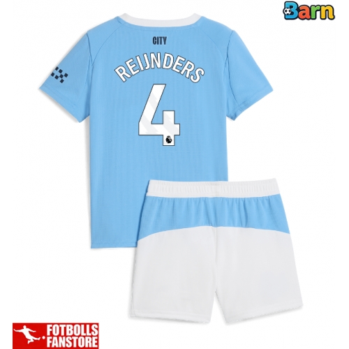Manchester City Tijjani Reijnders #4 Hemmatröja Barn 2025-26 Kortärmad (+ Korta byxor)