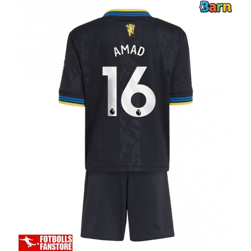 Manchester United Amad Diallo #16 Tredje Tröja Barn 2025-26 Kortärmad (+ Korta byxor)