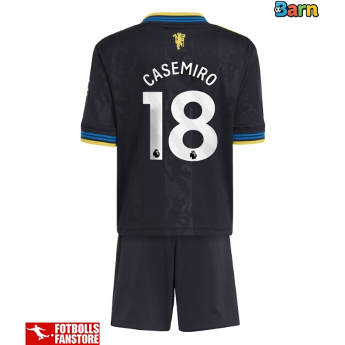Manchester United Casemiro #18 Tredje Tröja Barn 2025-26 Kortärmad (+ Korta byxor)