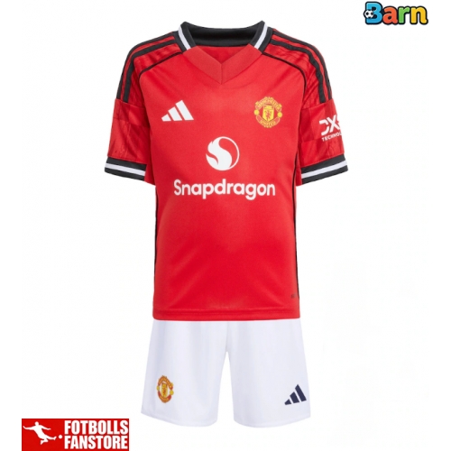 Manchester United Hemmatröja Barn 2025-26 Kortärmad (+ Korta byxor)
