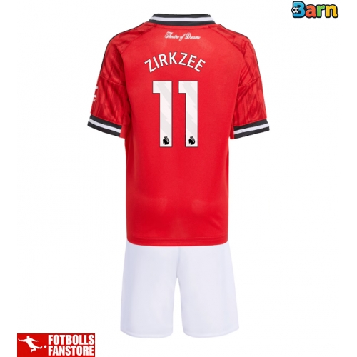 Manchester United Joshua Zirkzee #11 Hemmatröja Barn 2025-26 Kortärmad (+ Korta byxor)
