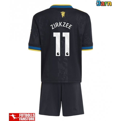 Manchester United Joshua Zirkzee #11 Tredje Tröja Barn 2025-26 Kortärmad (+ Korta byxor)