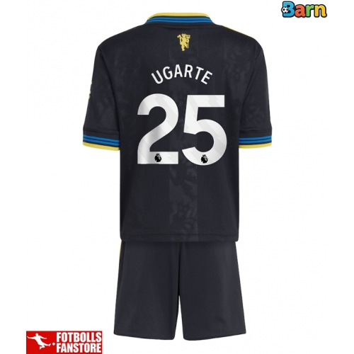 Manchester United Manuel Ugarte #25 Tredje Tröja Barn 2025-26 Kortärmad (+ Korta byxor)