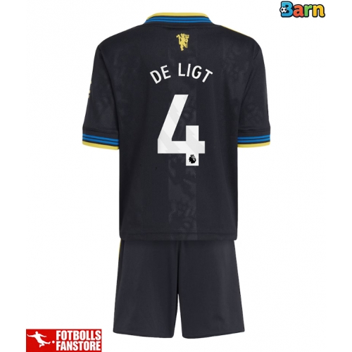 Manchester United Matthijs de Ligt #4 Tredje Tröja Barn 2025-26 Kortärmad (+ Korta byxor)