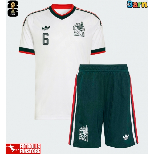 Mexiko Erik Lira #6 Bortatröja Barn VM 2026 Kortärmad (+ Korta byxor)