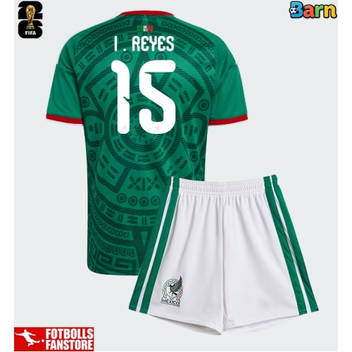 Mexiko Israel Reyes #15 Hemmatröja Barn VM 2026 Kortärmad (+ Korta byxor)