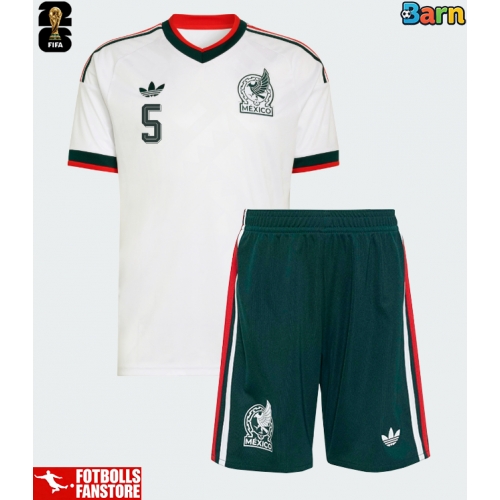 Mexiko Johan Vasquez #5 Bortatröja Barn VM 2026 Kortärmad (+ Korta byxor)