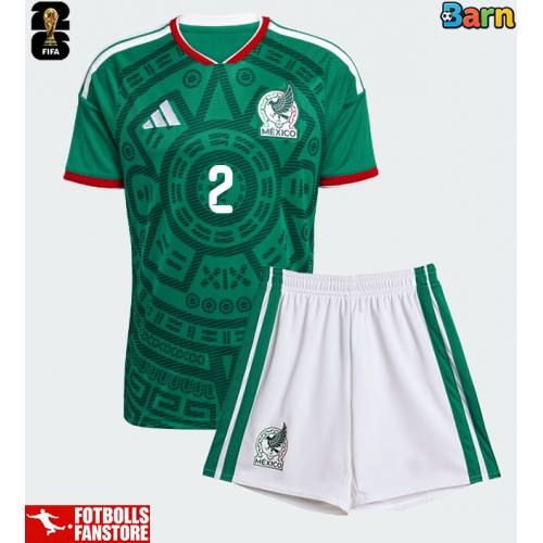 Mexiko Jorge Sanchez #2 Hemmatröja Barn VM 2026 Kortärmad (+ Korta byxor)
