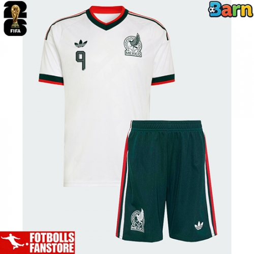 Mexiko Raul Jimenez #9 Bortatröja Barn VM 2026 Kortärmad (+ Korta byxor)