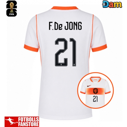 Nederländerna Frenkie de Jong #21 Bortatröja Dam VM 2026 Kortärmad