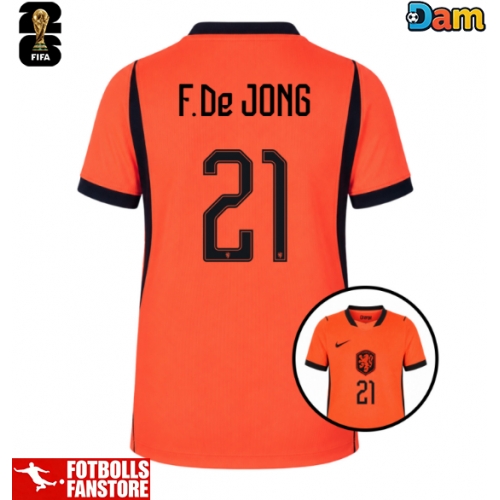Nederländerna Frenkie de Jong #21 Hemmatröja Dam VM 2026 Kortärmad
