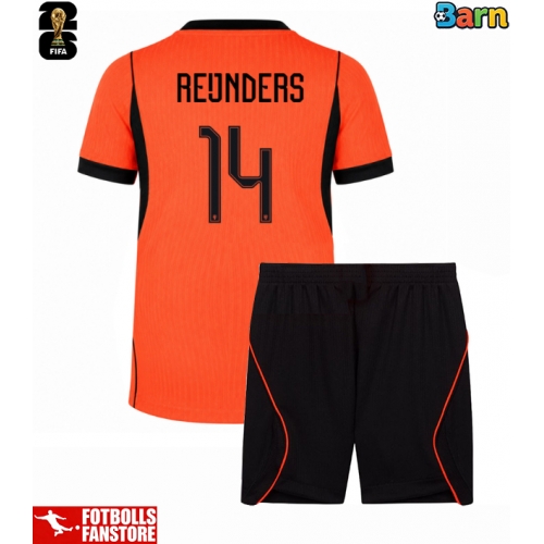 Nederländerna Tijjani Reijnders #14 Hemmatröja Barn VM 2026 Kortärmad (+ Korta byxor)