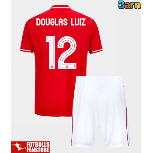 Nottingham Forest Douglas Luiz #12 Hemmatröja Barn 2025-26 Kortärmad (+ Korta byxor)