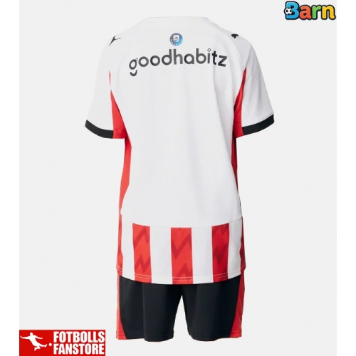 PSV Eindhoven Hemmatröja Barn 2025-26 Kortärmad (+ Korta byxor)